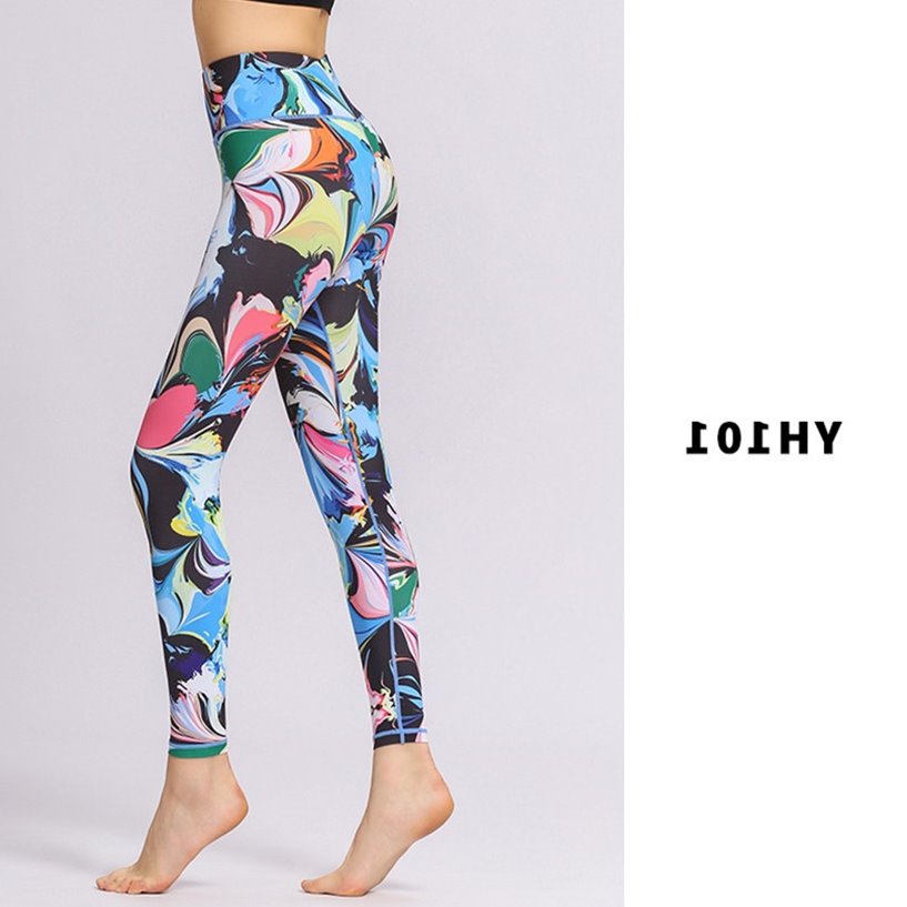 Tie-dye printed yoga pants