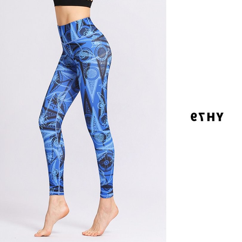 Tie-dye printed yoga pants