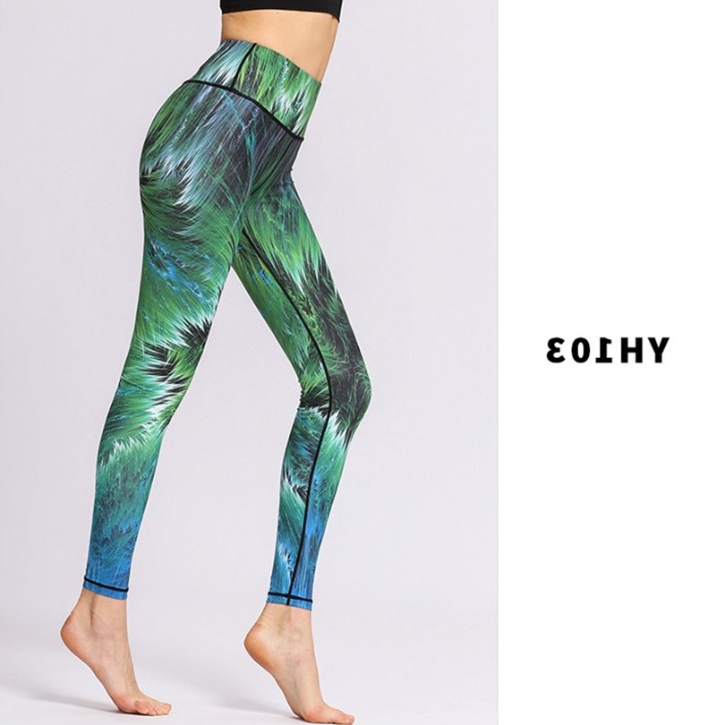 Tie-dye printed yoga pants