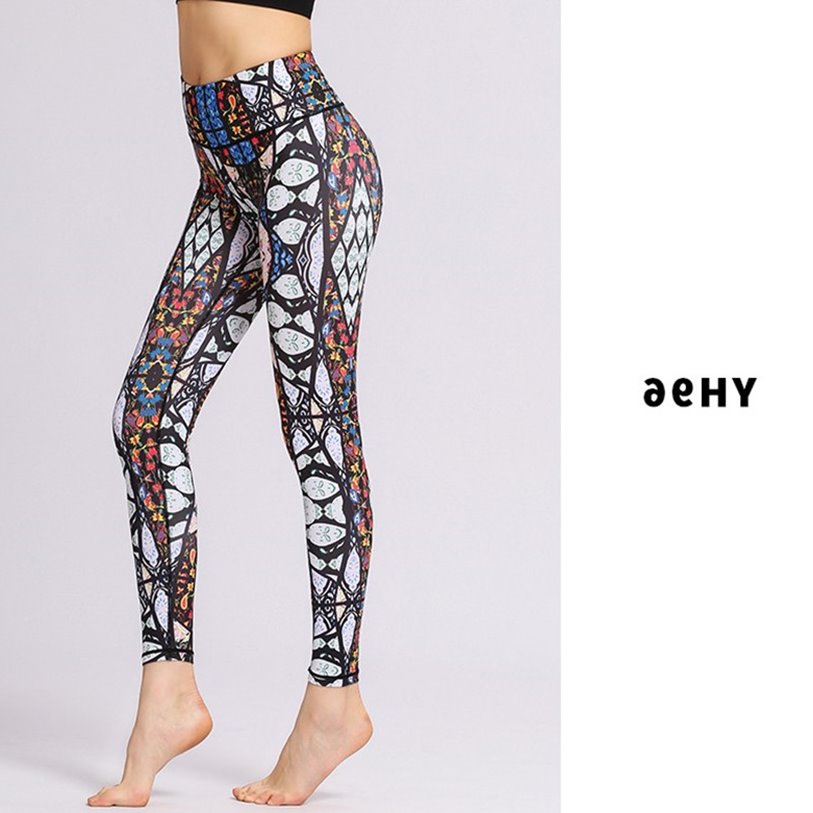 Tie-dye printed yoga pants