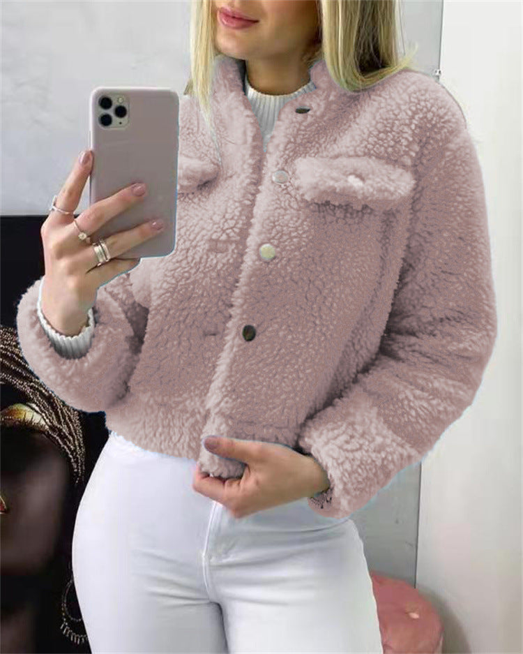 Double-Sided Plush Warm Cardigan Women's Jacket