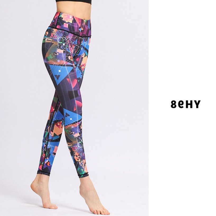 Tie-dye printed yoga pants